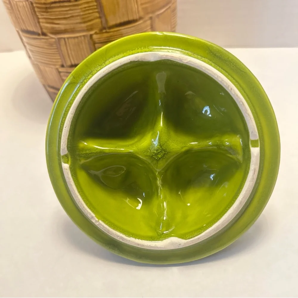 1950's Doranne of California Large Canister Cookie Jar- Green Apples
